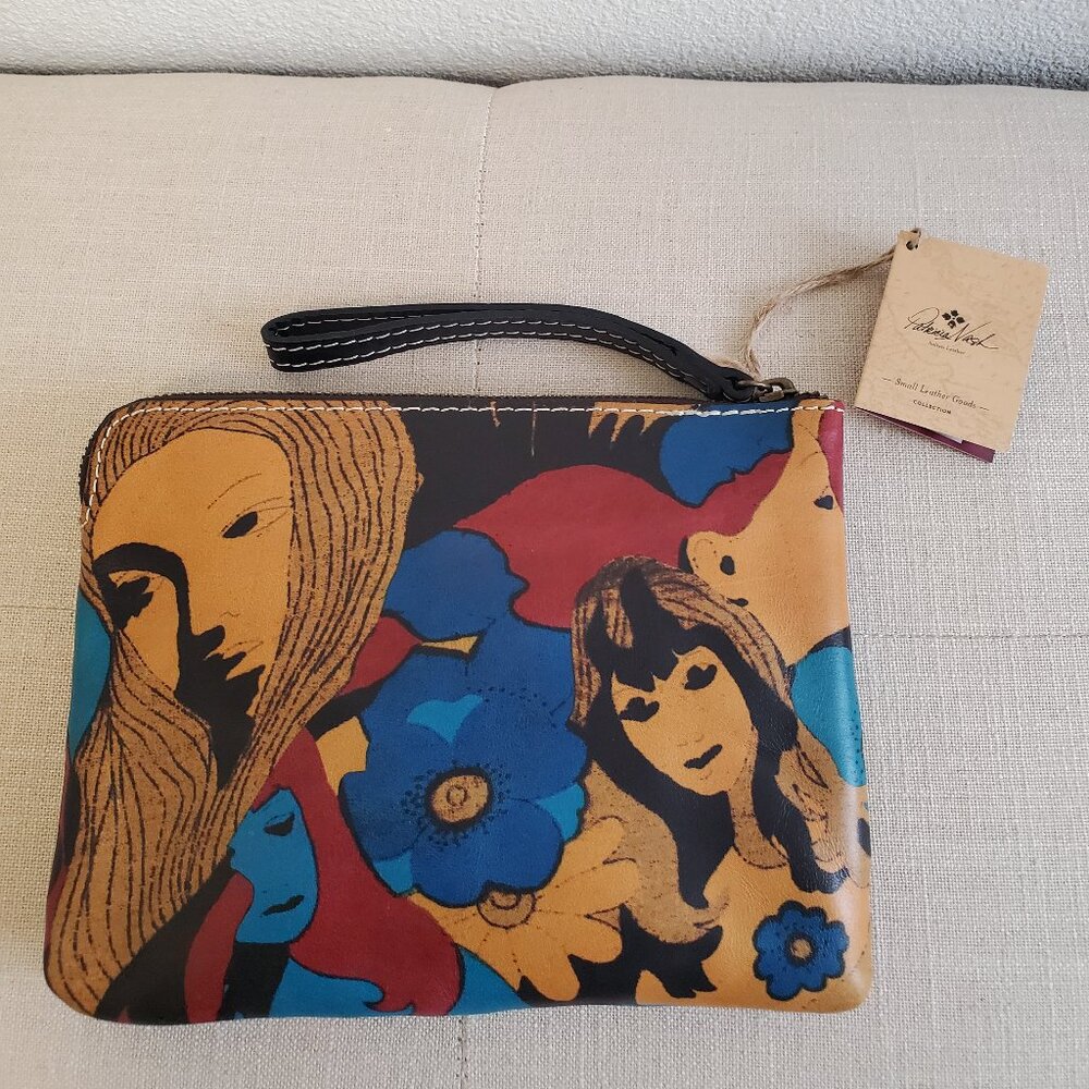 NWT Patricia Nash Cassini Mod Girl Genuine Leather Wristlet/Clutch